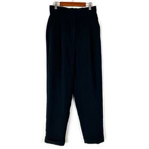 Wilfred Aritzia | Black High Waist Straight Leg Polyester Pants Womens 2